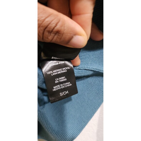 Katherine Barclay Women's Small Extra Fine Merino Wool Sweater Peacock Teal - Picture 6 of 10